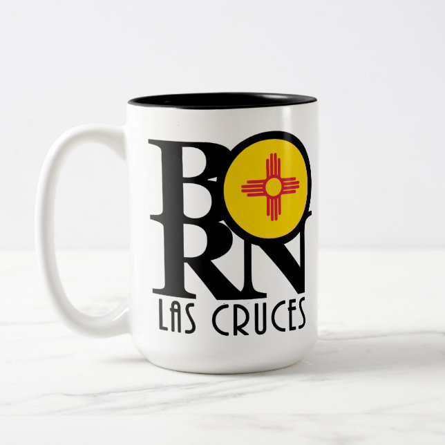 GEBORENE Las Cruces New Mexico 15oz Zweifarbige Tasse (Links)