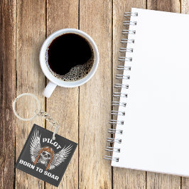 Geborene Luftfahrt, Flugzeug, Schädel Schlüsselanhänger