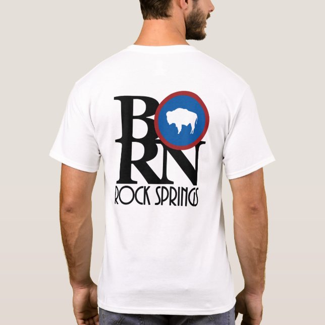 GEBORENE Rock Springs Wyoming (Rückseite) T-Shirt (Rückseite)