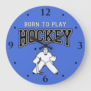Geborene Spiele Hockey Goalie Blue Große Wanduhr