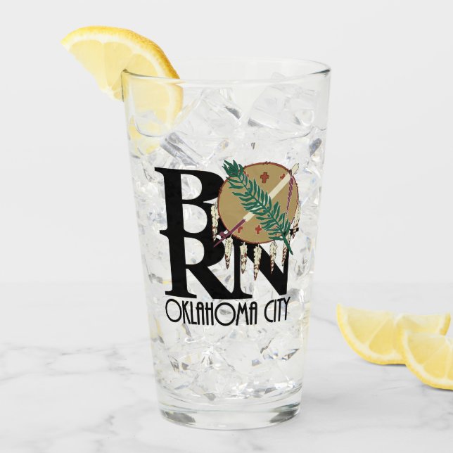 GEBORENE Stadt Oklahoma Glas (Vorderseite Ice)