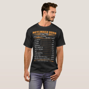 Geborene Tatsachen-Umhüllungen Novembers pro T-Shirt