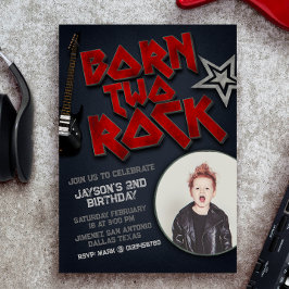 Geborene Zwei-Rock - 2. Geburtstagseinladung mit B Einladung