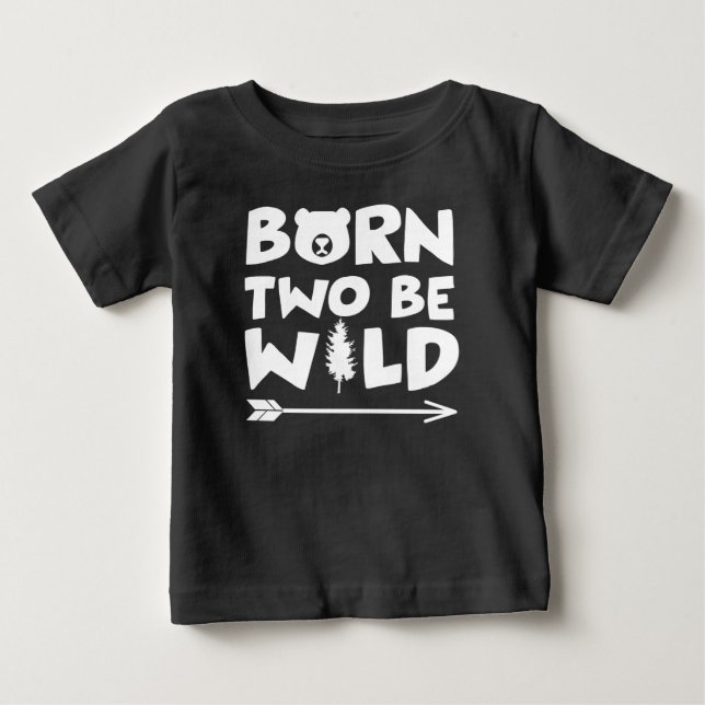 Geborene Zwei Wildtiere Baby T-shirt (Vorderseite)