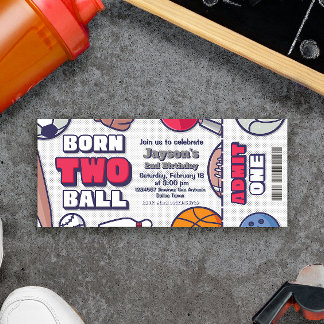 Geborenen Zwei-Ball - 2. Geburtstagskarte Einladung