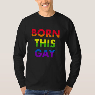 Geborener dieses Gay LGBTQIA+ Regenbogenflagge CSD T-Shirt