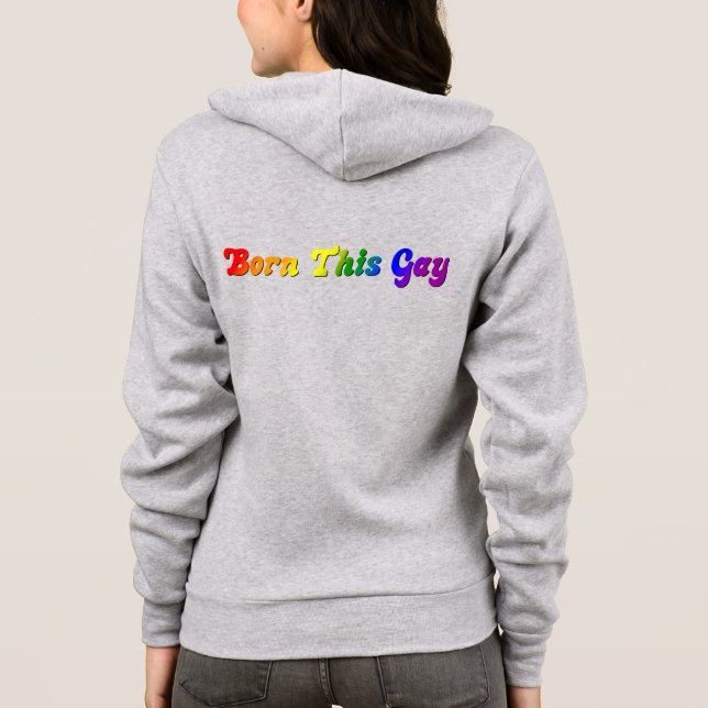 Geborener Gay - Fett Rainbow LGBTQ+ Prix Hoodie (Rückseite)
