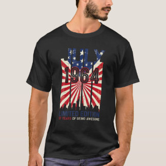Geborener Juli 1964 57Th Quarantine Bithday Made i T-Shirt