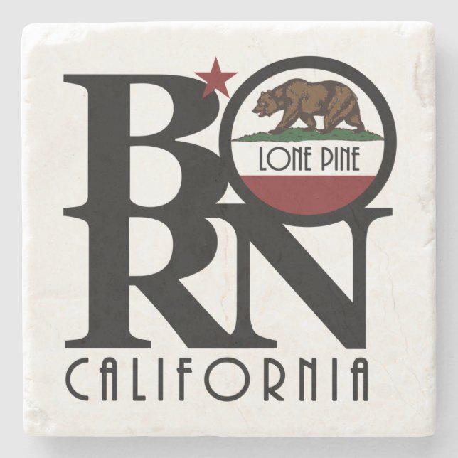 GEBORENER Lone Pine California Steinuntersetzer (Vorderseite)