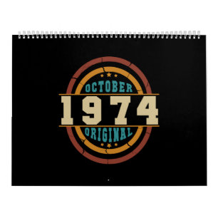 Geborener Oktober 1974 Retro Kalender