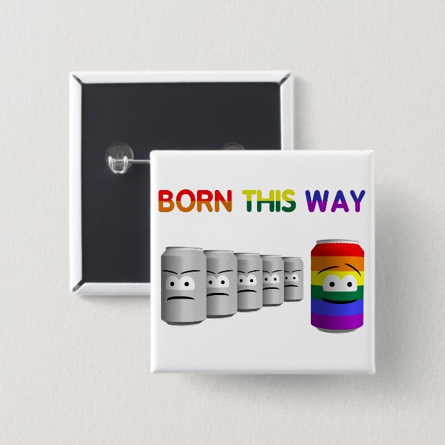 Geborener Regenbogenstreifen für LGBT Button (Vorne & Hinten)