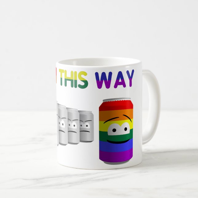 Geborener Regenbogenstreifen für LGBT Kaffeetasse (VorderseiteRechts)