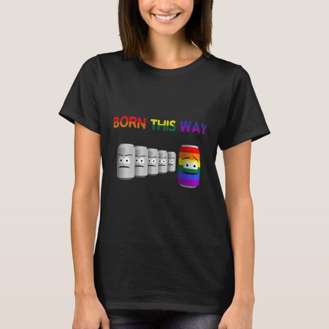 Geborener Regenbogenstreifen für LGBT T-Shirt (Vorderseite)