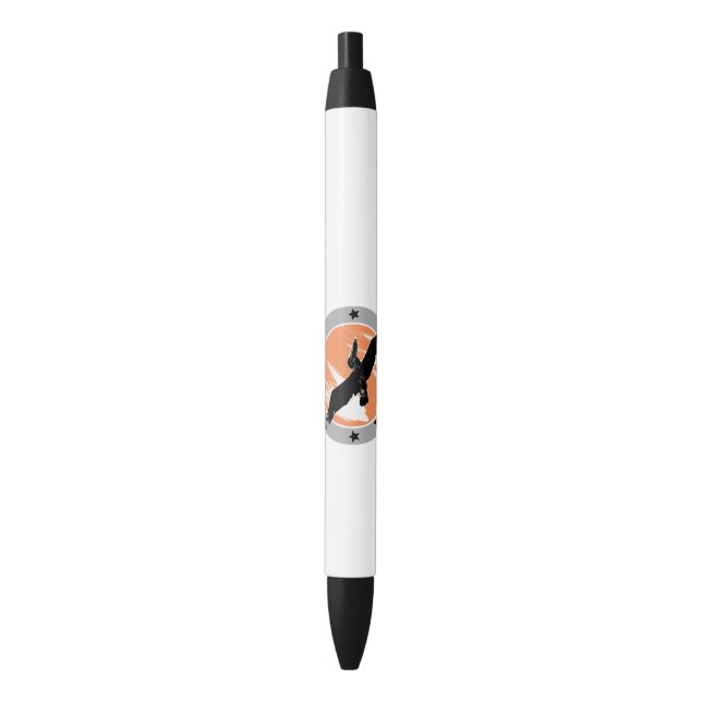 Geborener, schwarzer Tintenstift Kugelschreiber (Vorderseite Vertikal)