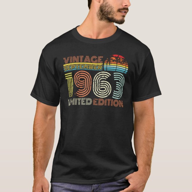 Geborener September 1963 Vintages Geschenk T-Shirt (Vorderseite)