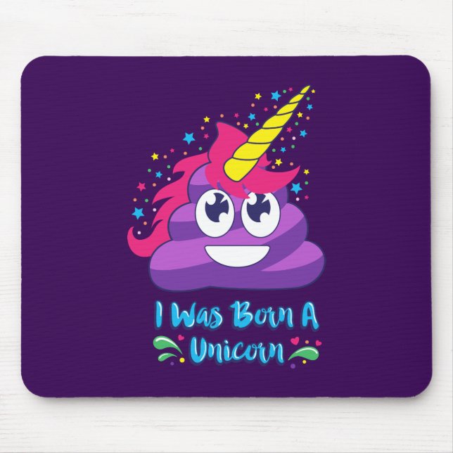 Geborener Unicorn Emoji kacken Mousepad (Vorne)