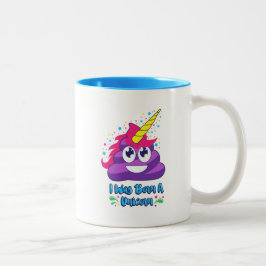 Geborener Unicorn Emoji kacken Zweifarbige Tasse