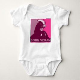 Geborener Veganer Rosa Pop Art Chicken Baby Jumper Strampler