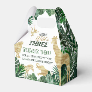 Geborener Wild Jungle Safari Thema 3. Geburtstag Geschenkschachtel