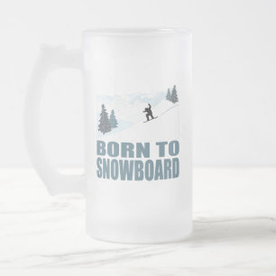 Geborener Wintersport mit Snownoard Mattglas Bierglas