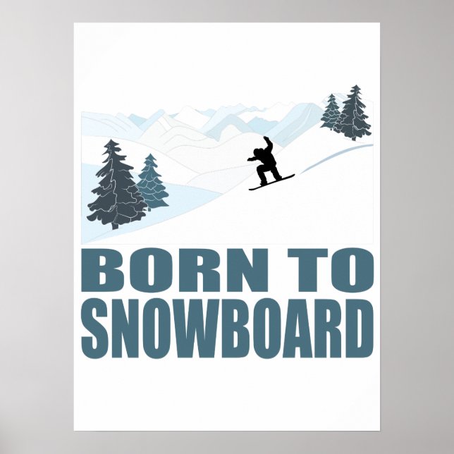 Geborener Wintersport mit Snownoard Poster (Vorne)