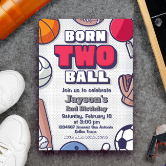 Geborener Zwei-Ball - 2. Geburtstagskind Einladung