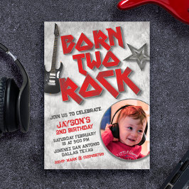 Geborener Zwei-Rock-Bild Einladung