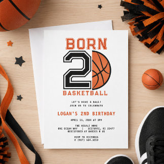 Geborenes 2-Ball-Basketball 2. Party zum Geburtsta Einladung
