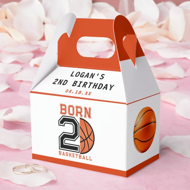 Geborenes 2-Ball-Basketball 2. Party zum Geburtsta Geschenkschachtel (Hochzeit)