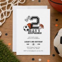Geborenes 2 Ball Sports Theme Boy's 2. Geburtstag