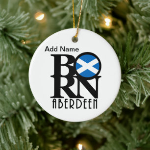 GEBORENES Aberdeen Schottland anpassbar Keramik Ornament