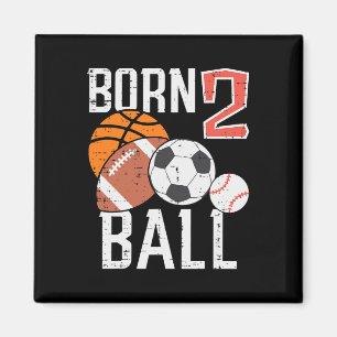 Geborenes Basketball Fußball 2. Geburtstag Kleinki Magnet