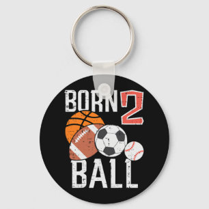 Geborenes Basketball Fußball 2. Geburtstag Kleinki Schlüsselanhänger