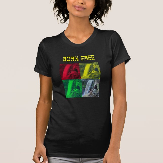 Geborenes freies, OPL rasta Farbe - das Lori der T-Shirt (Vorderseite)
