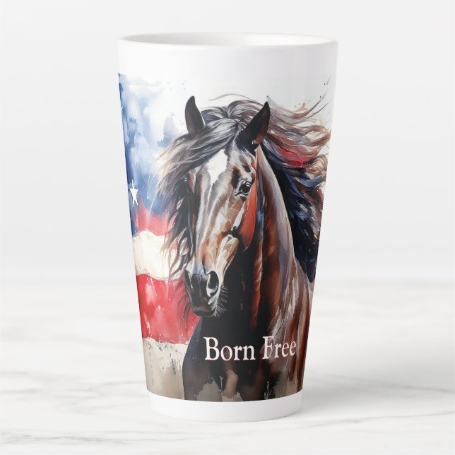 Geborenes freies Patriotikpferd Milchtasse (Vorderseite)