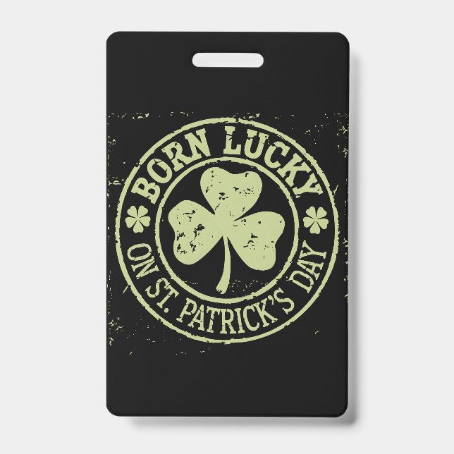 Geborenes Glück am St. Patrick's Day Ausweis (Vorderseite)