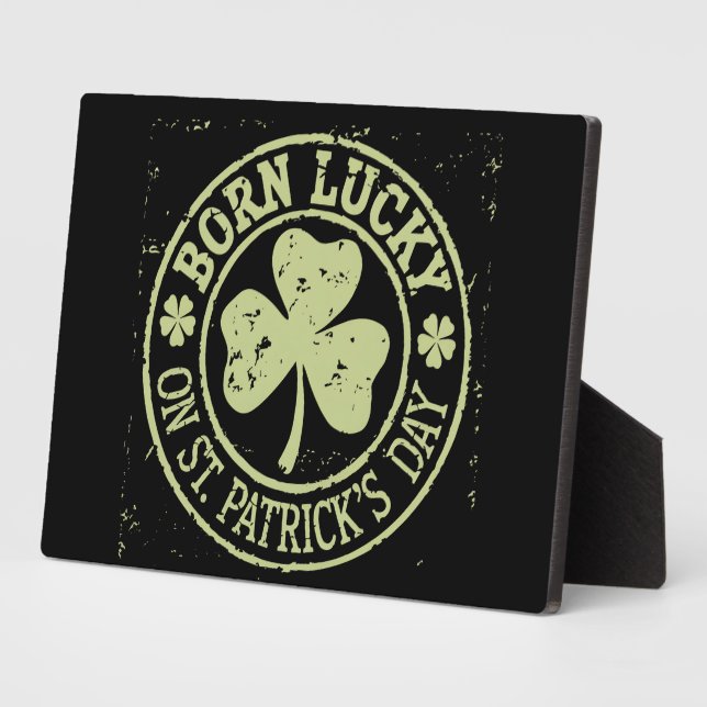 Geborenes Glück am St. Patrick's Day Fotoplatte (Seite)