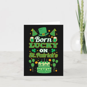 Geborenes Glück auf St Paddy's. Geburtstag Karte