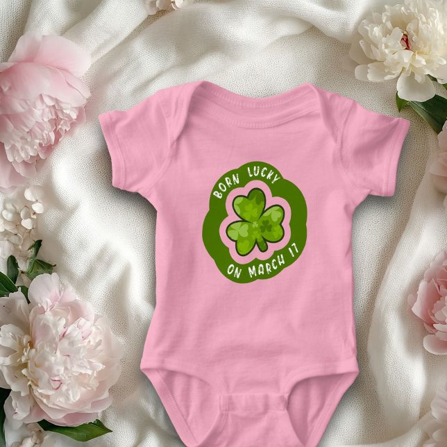 Geborenes Glück auf St Patrick's Day Baby Bodysuit Strampler (Von Creator hochgeladen)