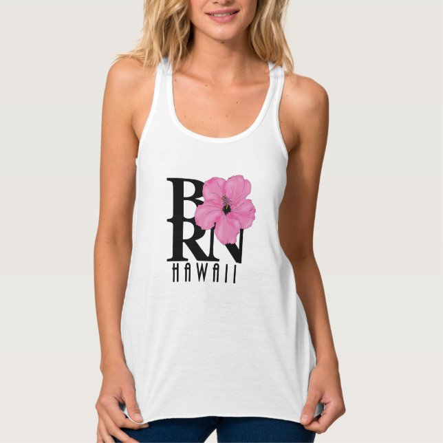 GEBORENES Hawaii Rosa (Frontabdruck) Tank Oben Top (Vorderseite)
