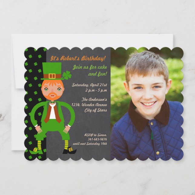 Geborenes Irish Birthday Party Foto Einladung (Vorderseite)