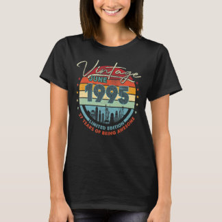 Geborenes Jahr 1995 Vintag Juni 1995 27 Jahre alt T-Shirt