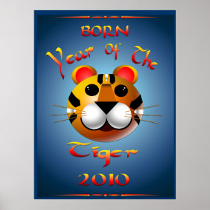 Geborenes Jahr des Tiger-Druckes Poster