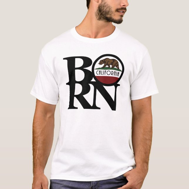 GEBORENES Kalifornien (Vordergrunddruck) T-Shirt (Vorderseite)