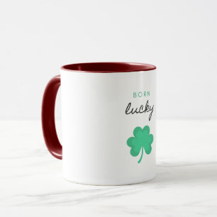 "GEBORENES LUCKY KLEEBLATT" ZWEI ZEHN TASSE. MUG TASSE