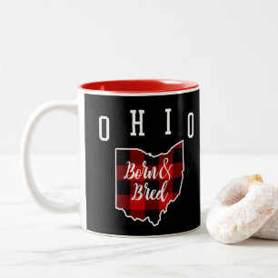 Geborenes und gezüchtetes Hometown-rotes karierte Zweifarbige Tasse