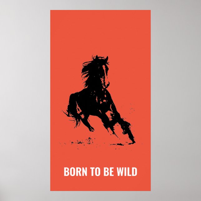 Geborenes Wildlaufpferd Inspiration Pop Kunst Poster (Vorne)