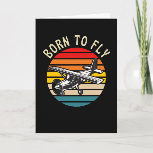 Geborenes zu Funny Pilot Flugzeug Karte