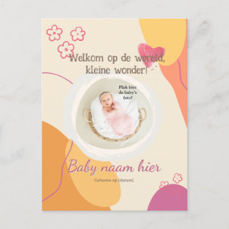 Gebortekaartje voor de kleine Staunen Einladungspostkarte