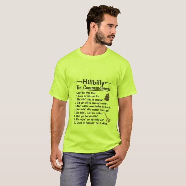 Gebote des Hinterwäldlers 10 T-Shirt (Vorne ganz)